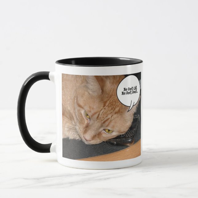 Orange Tabby katt Humor Mugg (Vänster)