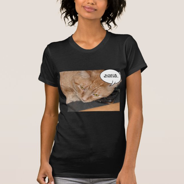 Orange Tabby katt Humor T-shirt (Framsida)