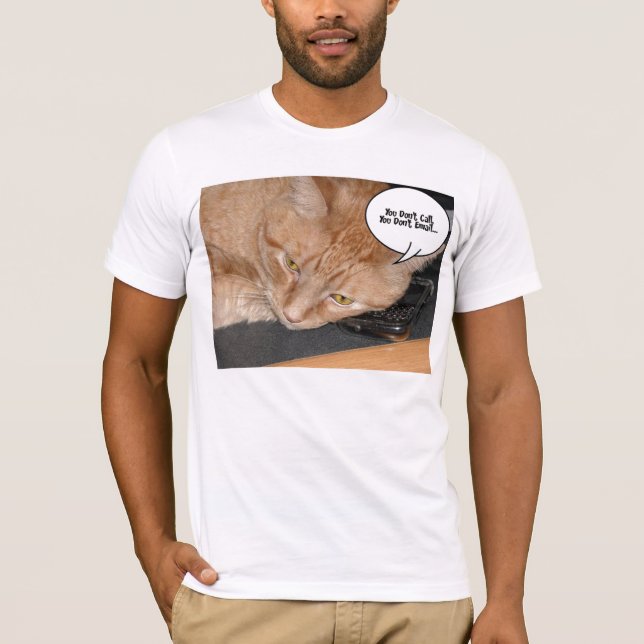 Orange Tabby katt HumorDu ringer inte eller skicka T Shirt (Framsida)