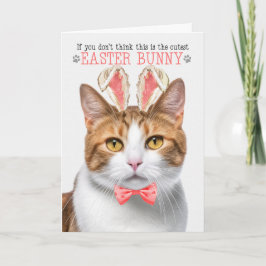 Orange Tabby katt i Bunny Öron för Påsk Helgkort