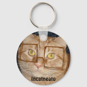 Orange Tabby katt/Inkognito Humor Nyckelring