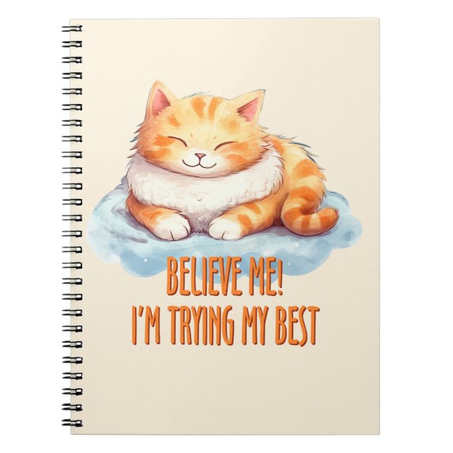 Orange Tabby katt - jag gör mitt bästa Anteckningsbok (Framsidan)