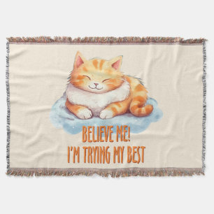 Orange Tabby katt - jag gör mitt bästa Filt