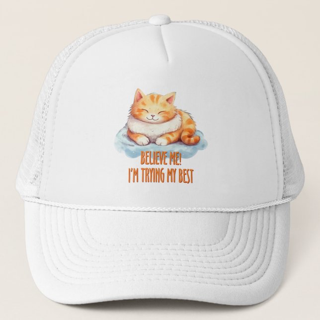 Orange Tabby katt - jag gör mitt bästa Keps (Framsida)