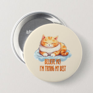 Orange Tabby katt - jag gör mitt bästa Knapp