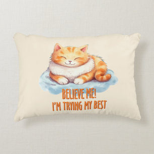 Orange Tabby katt - jag gör mitt bästa Prydnadskudde