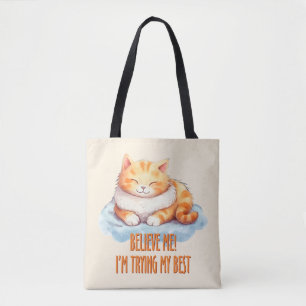 Orange Tabby katt - jag gör mitt bästa Tygkasse