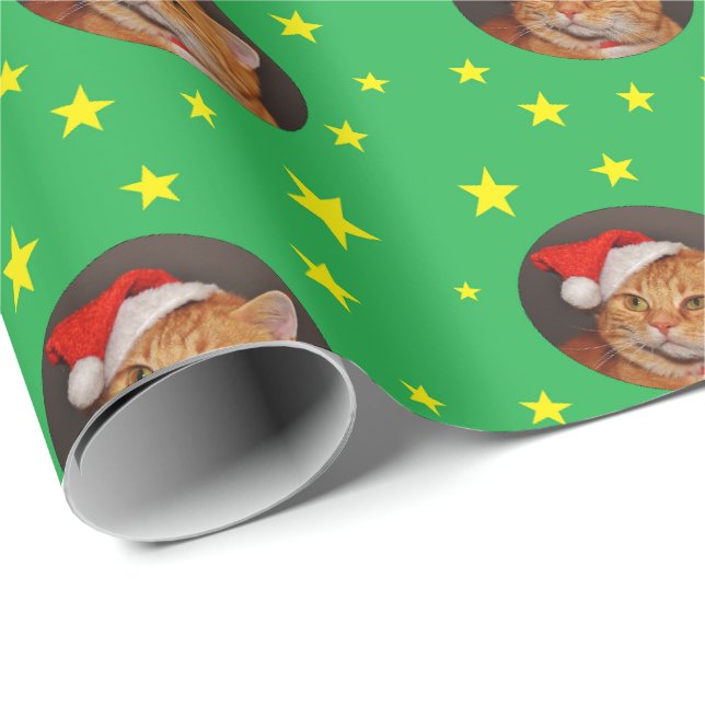 Orange Tabby Katt Jul Inpackningspapper Semester Presentpapper (Rullad Hörn)