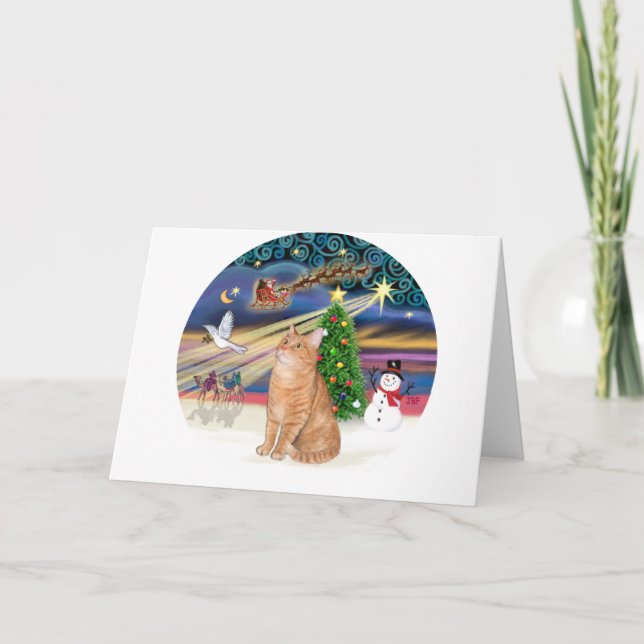 Orange Tabby katt - Julmagasin Helgkort (Framsida)