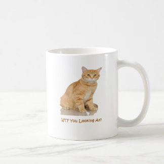 Orange tabby katt kaffemugg
