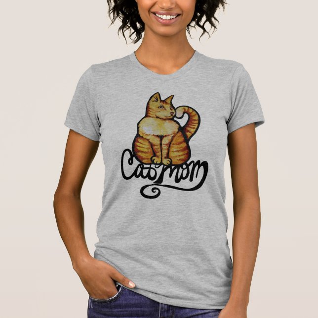Orange Tabby katt Kattunge Artwork Mamma T Shirt (Framsida)