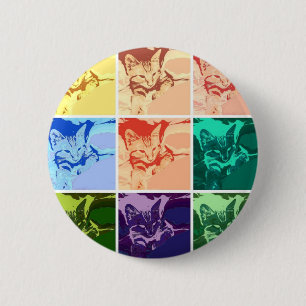 Orange Tabby katt Knapp