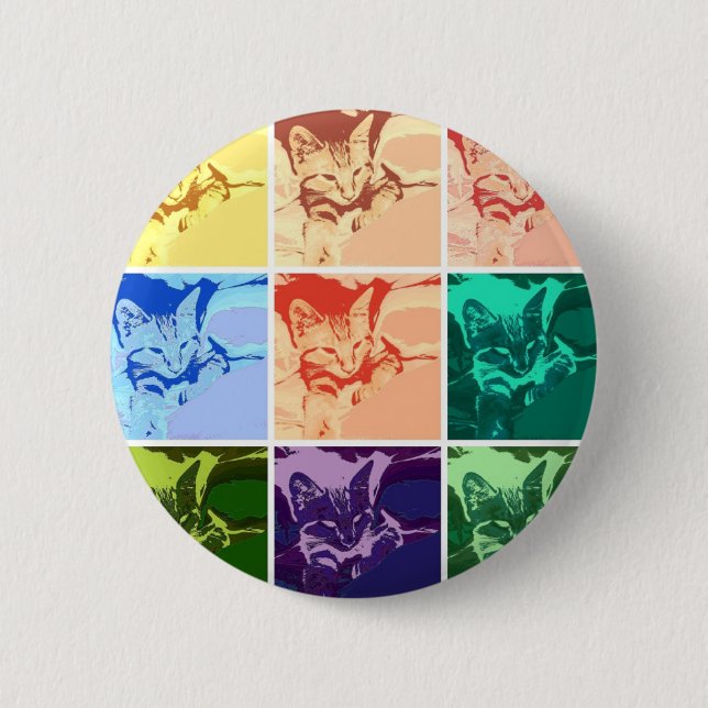 Orange Tabby katt Knapp (Framsida)