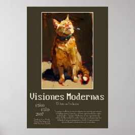 Orange Tabby Katt Konsttryck Expressionist Djur Poster