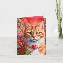 Orange Tabby katt Meow-Velous Valentine Card Helgkort