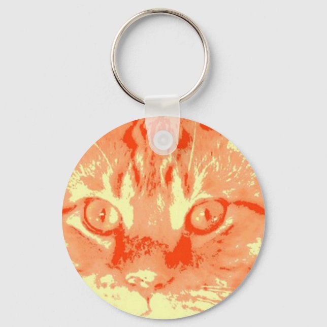 Orange Tabby katt Nyckelring (Framsida)