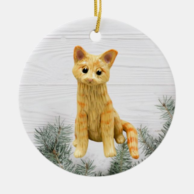 Orange Tabby katt Ornament (Framsidan)