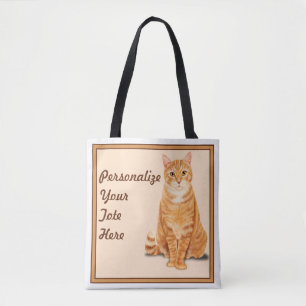 Orange Tabby katt Personlig Tygkasse