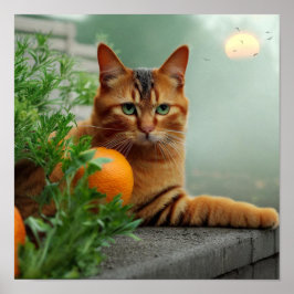 Orange Tabby katt Poster