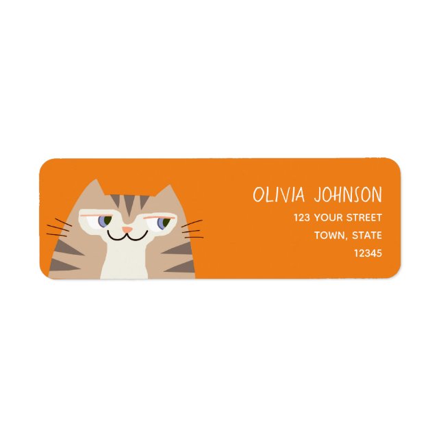 Orange Tabby katt Returadress Returadress Etikett (Framsidan)