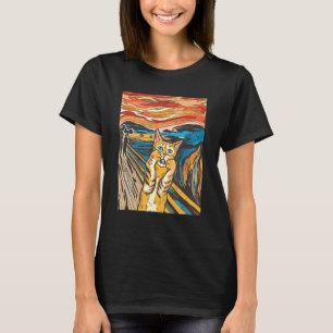 Orange Tabby katt Screaming Parody Graphic T Shirt