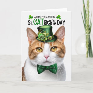 Orange Tabby katt St CATricks dag Lucky Charm Helgkort