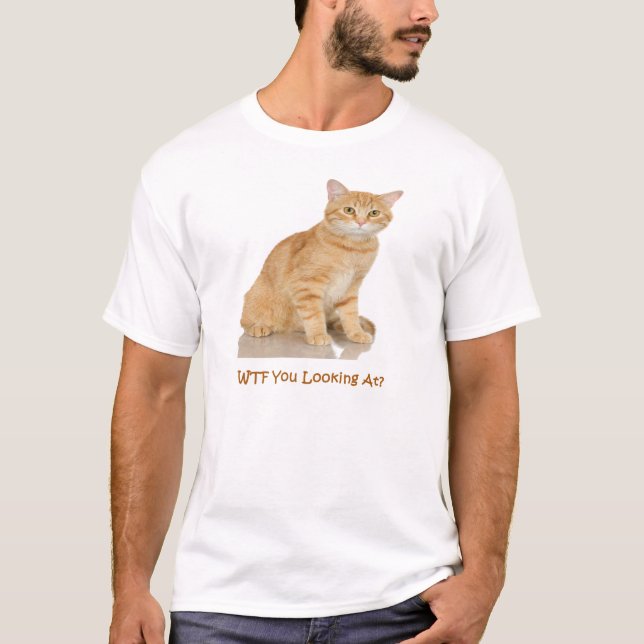 Orange tabby katt t shirt (Framsida)