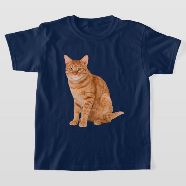 Orange Tabby katt T Shirt (Laydown)