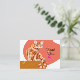 Orange Tabby katt Tack Cat Anteckningskort
