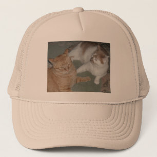 Orange Tabby katt Truckerkeps