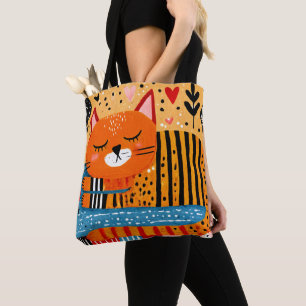 Orange Tabby Katt  Tygkasse