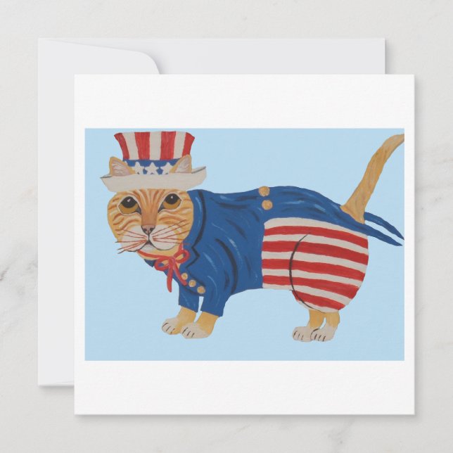 Orange Tabby Katt Uncle Sam Meddelande (Framsida)