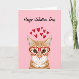 Orange Tabby katt Valentiness Kärlek-kort Helgkort