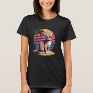 Orange Tabby Katt Vänlig Väljer Solglasögon Strand T Shirt