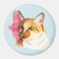 Orange Tabby katt vattenfärgsfärg