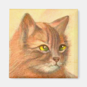 Orange Tabby katt Vintage Fine Art Magnet