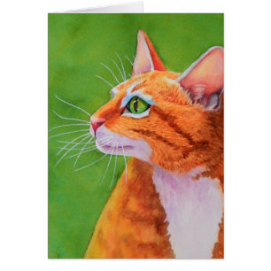 Orange Tabby katt Whiskers Hälsningskort