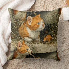 Orange Tabby Kattungar Jagar Möss Kudde