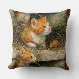 Orange Tabby Kattungar Jagar Möss Kudde