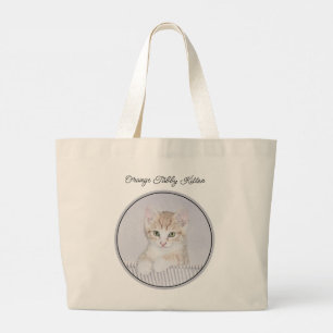 Orange Tabby Kitten Painting Cute Original Art Jumbo Tygkasse