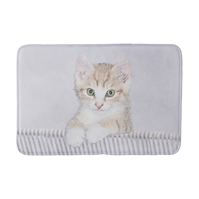 Orange Tabby Kitten Painting - Originalkassett Badrumsmatta (Framsidan)