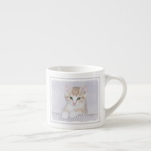 Orange Tabby Kitten Painting - Originalkassett Espressomugg