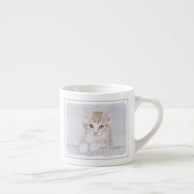 Orange Tabby Kitten Painting - Originalkassett Espressomugg (Höger)