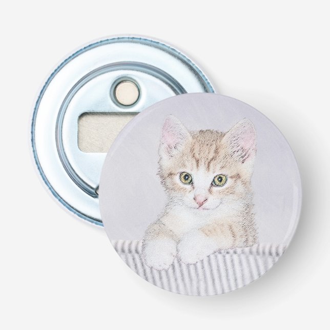 Orange Tabby Kitten Painting - Originalkassett Flasköppnare (Framsidan)