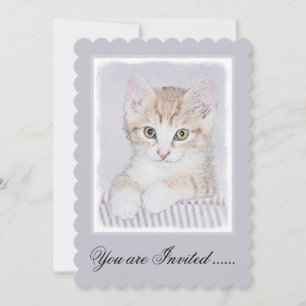 Orange Tabby Kitten Painting - Originalkassett Inbjudningar