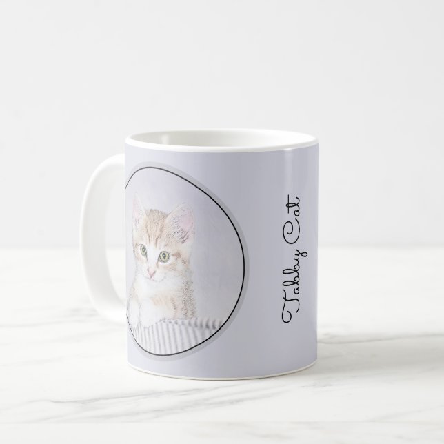 Orange Tabby Kitten Painting - Originalkassett Kaffemugg (Framsida vänster)