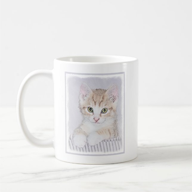 Orange Tabby Kitten Painting - Originalkassett Kaffemugg (Vänster)