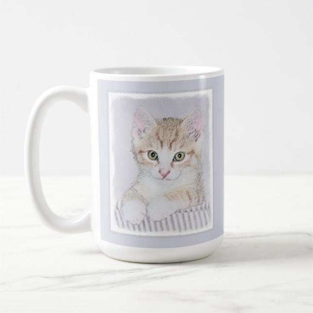Orange Tabby Kitten Painting - Originalkassett Kaffemugg (Vänster)