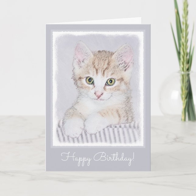 Orange Tabby Kitten Painting - Originalkassett Kort (Framsida)
