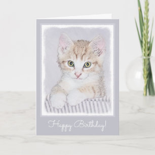 Orange Tabby Kitten Painting - Originalkassett Kort